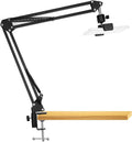 Overhead Video Stand Phone Holder Articulating Arm Phone Mount Table Top  Scissor Boom Arm Articulating Phone Stand Tablet Phone Holder for Streaming Phone Baking Crafting